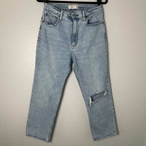 Abercrombie & Fitch Womens The Ankle Straight Ultra Hi Rise Jeans Blue Sz 30/10s - Picture 2 of 16
